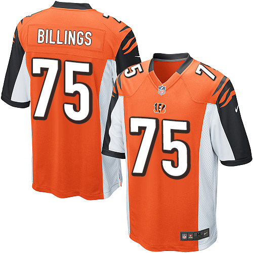 Men's Game Andrew Billings Nike Jersey Orange Alternate - #75 NFL Cincinnati Bengals